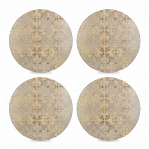 Набор из 4-х подстановочных салфеток Gold Impressions, 29 см, пробка, декор, CREATIVE TOPS, Великобритания, Круглые салфетки на стол под тарелки