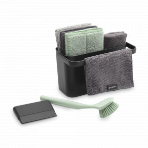 Набор для кухонной уборки, 8 предметов, пластик, темно-серый, серия Sink Side, BRABANTIA, Бельгия, Органайзеры для раковины