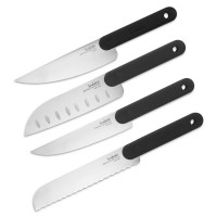 Набор ножей 4 предмета, цвет рукояти - черный, серия Chopping boards and Knives, TREBONN, Италия