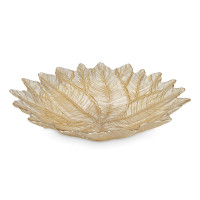 Блюдо для фруктов «Листья», 31 х 7 см, стекло, золотистый, серия Autumn Forest, ANNA LAFARG, Китай