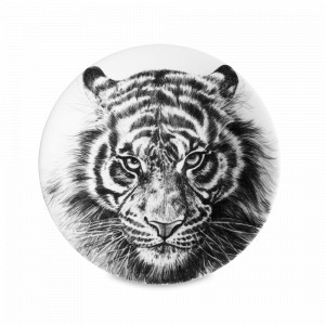 Тарелка десертная, 22 см, костяной фарфор, белый, черный, серия Wild Spirit, TAITU, Италия, Тарелки черные