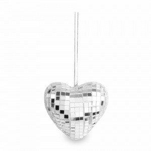Украшение елочное - подвес Сердце, 3 х 5 см, пенопласт, стекло, серебристый, серия Event, ANNA LAFARG, Китай, Новогодний Декор ANNA LAFARG