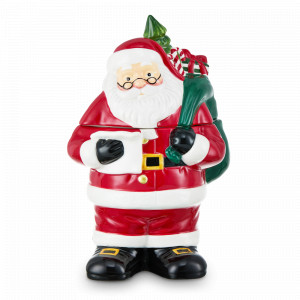 Банка для печенья Санта, 26.2 см, керамика, декор, серия Новогоднее чудо, DECOR DE TABLE, Россия, Банки для продуктов