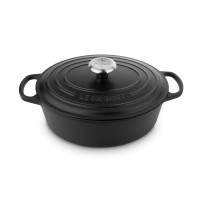 Чугунная эмалированная утятница овальная, 4,7 л, 29 см, черный, LE CREUSET, Франция