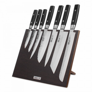 Набор кухонных ножей, 7 штук, на магнитной подставке ComposeEat (венге), серия Zen, YAXELL, Япония, YAXELL (Япония)