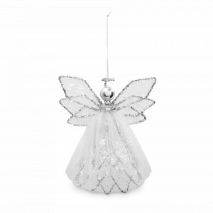 Украшение елочное - подвес Ангел, 15 см, металл, сетка, серебристый, серия Event, ANNA LAFARG, Китай, Новогодний Декор ANNA LAFARG