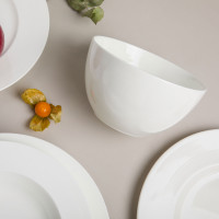 Салатник порционный, 13 см, 670 мл, костяной фарфор, белый, рельеф, серия Терраса, NARUMI, Япония_00820340046656765755.jpg