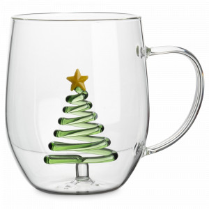 Кружка Елка, 500 мл, боросиликатное стекло, серия New Year, ANNA LAFARG, Китай, Кружки