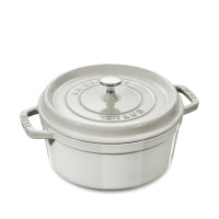 Кокот круглый, 2,2 л, 20 см, чугун, цвет: белый трюфель, серия La Cocotte, STAUB, Франция