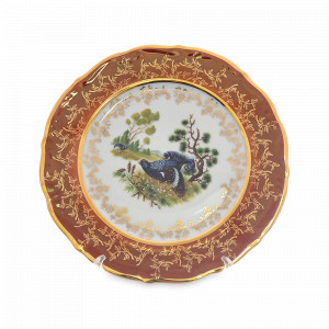 Набор из 6-ти закусочных тарелок Охота, 21 см, фарфор, красный, серия Мария-Тереза, REPAST, Чехия, Тарелки REPAST