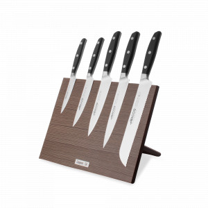 Набор кухонных ножей, 7 штук, на магнитной композитной подставке ComposeEat (темное дерево), серия Manhattan, ARCOS, Испания, Наборы кухонных ножей Arcos