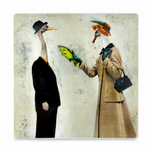 Тарелка декоративная квадратная Alessandro Lecis, 30 х 30 см, фарфор, декор, серия Ilustradores Internacionais, VISTA ALEGRE, Португалия, Тарелки декоративные