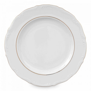 Блюдо круглое, 32 см, фарфор, белый, золотая отводка, серия Classic, REPAST, Чехия, Блюда сервировочные REPAST