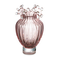 Ваза Роялти, 19.5 см, стекло, розовый, Rasteli, Бельгия