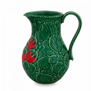 Кувшин «Земляника», 2,2 л, керамика, зеленый, серия Земляника, Bordallo Pinheiro, Португалия, Кувшины 2 л.