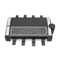 Гриль - раклетница, 53 х 25 х 15 см, нержавеющая сталь, черный, CLATRONIC, Германия, 