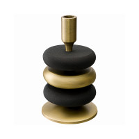 Подсвечник на одну свечу, 20 см, металл, черный, золотистый, серия Stone, BERGENSON BJORN, Великобритания_00813860062926987634.jpg
