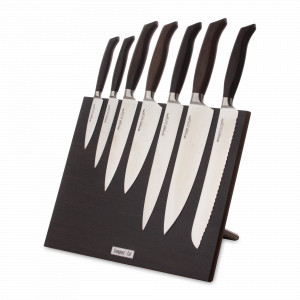 Набор кухонных ножей, 7 штук, на магнитной подставке ComposeEat, серия Ergo Line Smoked Oak, BERGER CUTLERY, Германия, Набор кухонных ножей премиум