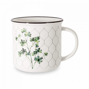 Кружка Лапчатка, 400 мл, фарфор, белый, декор, серия Herbarium, ANNA LAFARG, Китай, Большие кружки