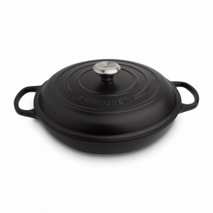 Эмалированная чугунная кастрюля с толстым дном, низкая, 3,2 л, 30 см, черный, LE CREUSET, Франция, LE CREUSET (Франция)