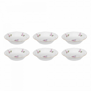 Набор из 6-ти порционных салатников, 15 см, фарфор, белый, декор, серия Мейсенский букет, REPAST, Чехия, Мейсенский букет REPAST