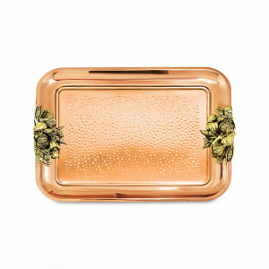 Поднос прямоугольный «Овощи», медь, 40 х 30 см, серия Медная посуда, Кольчугинский Мельхиор, Россия, Подносы