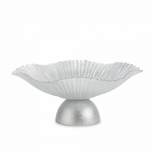 Блюдо для фруктов на ножке, 24 см, стекло, серебристый, серия Avila, ANNA LAFARG, Китай, Этажерки и вазы для фруктов