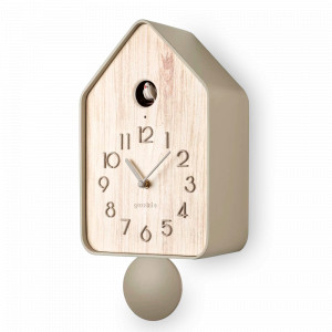 Часы настенные с маятником QQ-UP, 18.8 х 37 см, пластик ABS, механизм, бежевый, серия Home, GUZZINI, Италия, Кухонные часы