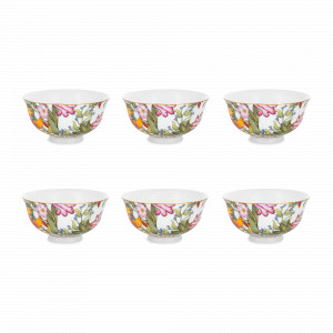 Набор из 6-ти пиал, 11.5 см, фарфор, белый, декор, серия Майя, MIX&amp;MATCH HOME, Китай, MIX & MATCH (Народная Республика Бангладеш)