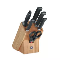 Набор из 4-х кухонных ножей, ножниц и мусата в подставке, серия TWIN Four Star, ZWILLING J.A. HENCKELS, Германия, 