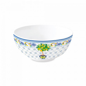 Салатник, 600 мл, 15 см, фарфор, белый, декор, серия Positano, EASY LIFE (R2S), Италия, Салатники фарфоровые белые