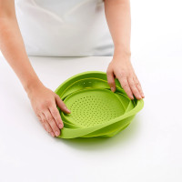 Дуршлаг складной, 23 см, силикон, зеленый, LEKUE, Испания_00819240052417167364.jpg