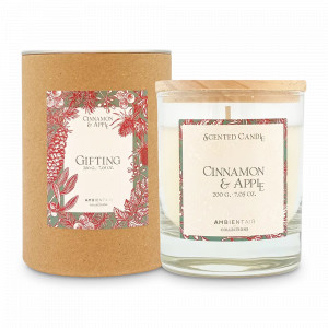 Свеча ароматическая «Cinnamon and Apple», 40 часов горения, воск, стекло, серия Gifting, AMBIENTAIR, Испания, Ароматические диффузоры с палочками