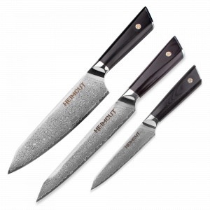 Набор кухонных ножей поварская тройка, серия Triangle Damascus, HEIMCUT, Россия, Скидки -20% на ножи HEIMCUT