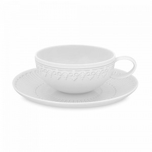 Пара чайная, 250 мл, фарфор, белый, серия Ornament, VISTA ALEGRE, Португалия, Белые чайные пары