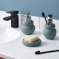 Диспенсер для жидкого мыла Markl, 420 мл, керамика, нержавеющая сталь, оливковый, серия Bath, BERGENSON BJORN, Великобритания_00813860058217216080.jpg