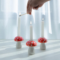 Подсвечник на одну свечу, 7.5 см, керамика, белый, серия Amanita, DOIY, Испания_00819740050518298705.jpg