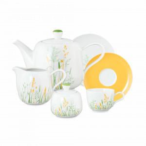Сервиз чайный на 6 персон, 21 предмет, серия Liberty Meadow Grasses, Grenn/Curry, SELTMANN, Германия, SELTMANN WEIDEN (Германия)