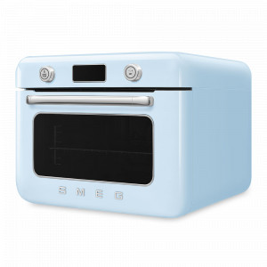 Печь - мини с паром и функцией «Аэрогриль», алюминий, пластик, пастельный голубой, SMEG, Италия, Печи