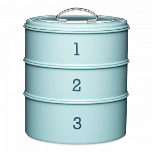 Контейнер трехуровневый для хранения выпечки, 27 х 22 см, металл, голубой, серия Living Nostalgia, KITCHEN CRAFT, Великобритания, Емкости для хранения