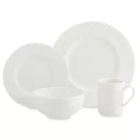 Сервиз чайно-столовый на 1 персону , 4 предмета, фарфор, белый, серия Капля, DECOR DE TABLE, Россия, 