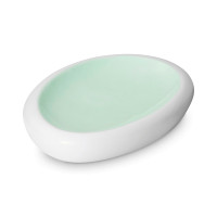 Блюдо овальное Acquamarina, 26.5 х 17.5 см, фарфор, белый, мятный, серия Ninfa, LE COQ, Италия