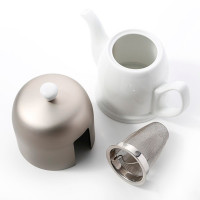 Чайник заварочный с колпаком, 1 л, фарфор, алюминий, белый, серый, серия Salam, GUY DEGRENNE, Франция_00802430054134577866.jpg