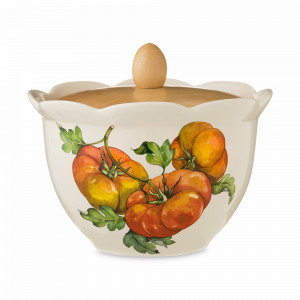 Банка для хранения сыпучих продуктов, 2 л, керамика, дерево, декор, серия Mercato della Terra, NUOVA CER, Италия, NUOVA CER (Италия)