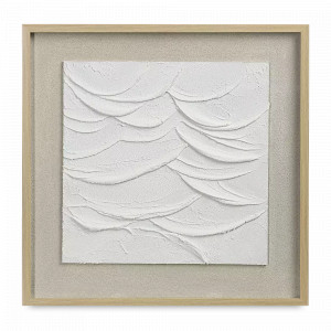 Панно декоративное с эффектом 3D Minimalism Flow, 50 х 50 см, холст, дерево, белый, серия Art, BERGENSON BJORN, Великобритания, Предметы интерьера