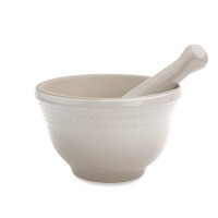Ступка с пестиком, объем: 0,3 л, диаметр: 11,5 см, материал: керамика, цвет: кремовый, LE CREUSET, Франция