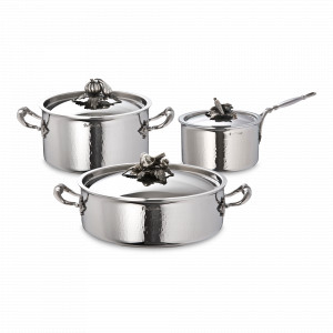 Набор посуды из нержавеющей стали с толстым дном: 3 пр., нержавеющая сталь, серия Opus Prima, RUFFONI, Италия, RUFFONI (Италия)