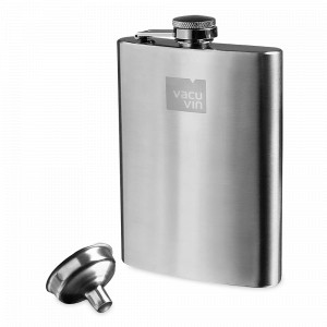 Фляга с воронкой, размер: 18 х 9,6 см, материал: нержавеющая сталь, цвет: стальной, VACU VIN, Нидерланды, Фляги