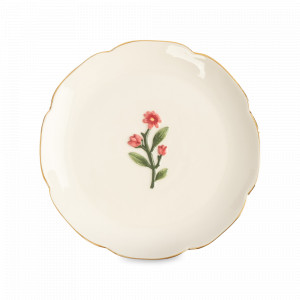 Тарелка десертная Фиолетовые цветы, 17 см, керамика, молочный с золотистым кантом, серия Meadow, ANNA LAFARG, Китай, Meadow ANNA LAFARG