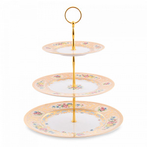 Этажерка Creme Gold, 35 см, фарфор, бежевый, декор, серия Constanza Vienna, FALKENPORZELLAN, Германия, Этажерки и вазы для фруктов